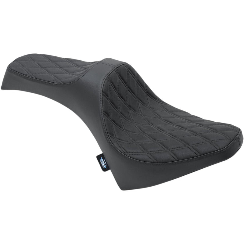 DRAG SPECIALTIES Predator III Double Diamond Black Stitch Vinyl Seat - Black - Scout '15-'22