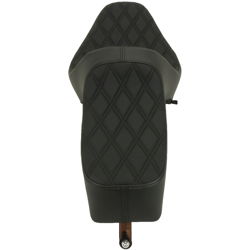 DRAG SPECIALTIES Predator III Double Diamond Black Stitch Vinyl Seat - Black - Scout '15-'22