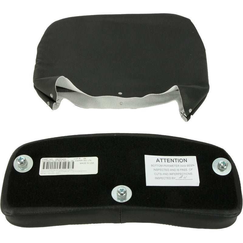 DRAG SPECIALTIES Chopped Tour-Pak Double Diamond Silver Stitch Pad - Black