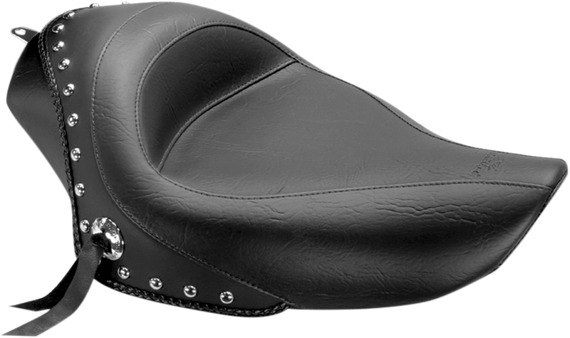 MUSTANG Solo Seat - Chrome Studs and Conchos - Sportster '04-'21 with 4.5 Gallon Tank