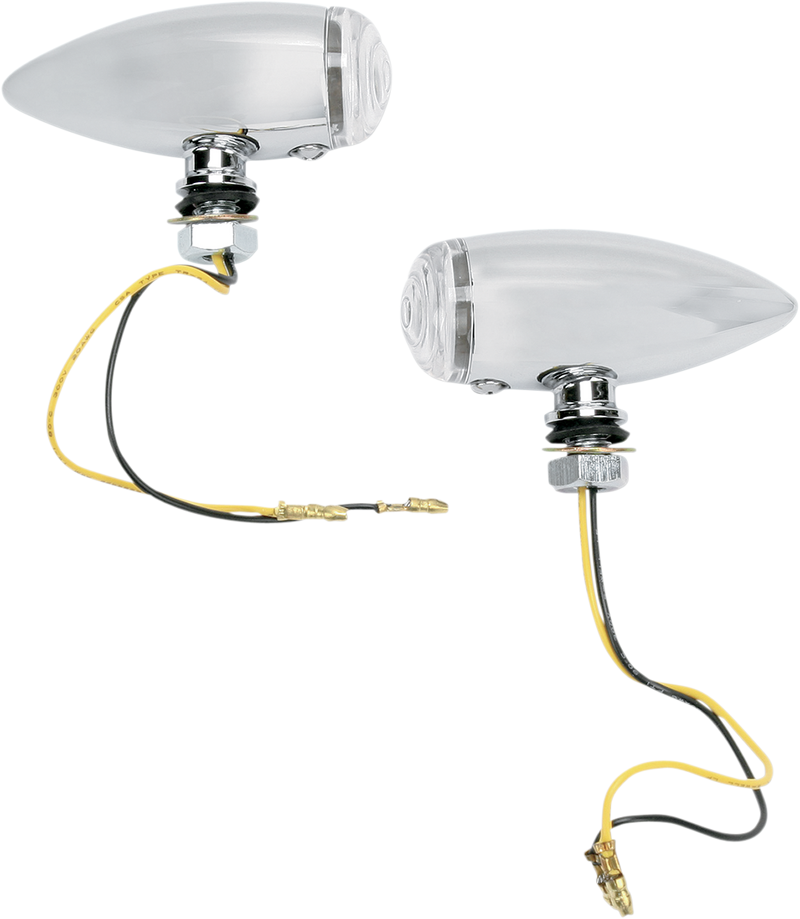 DRAG SPECIALTIES Smooth Bullet LED Marker Lights - Chrome - Clear