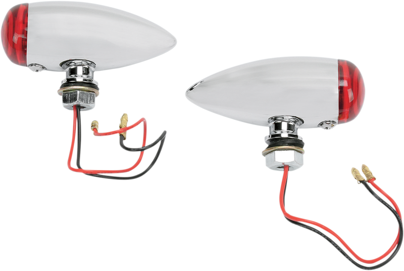 DRAG SPECIALTIES Smooth Bullet LED Marker Lights - Chrome - Red