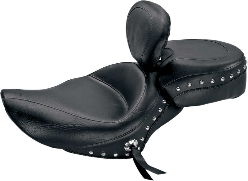 MUSTANG Wide Recessed Rear Seat - Chrome Studs - Black - XL '04-'21