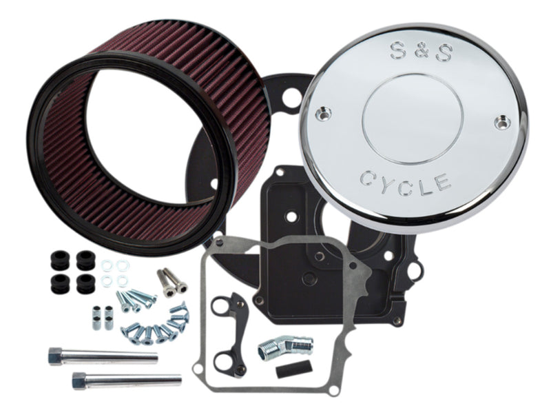 S&S CYCLE Air Cleaner Kit with Cover - Nostalgic Script - Chrome