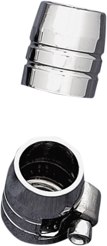 DRAG SPECIALTIES Grooved Hose Ends with Clamp - Chrome - 1/4"