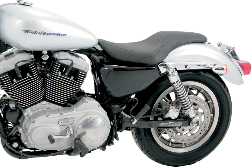 MUSTANG Tripper Fastback™ One-Piece 2-Up Seat - Stitched - Black - Sportster '10-'21