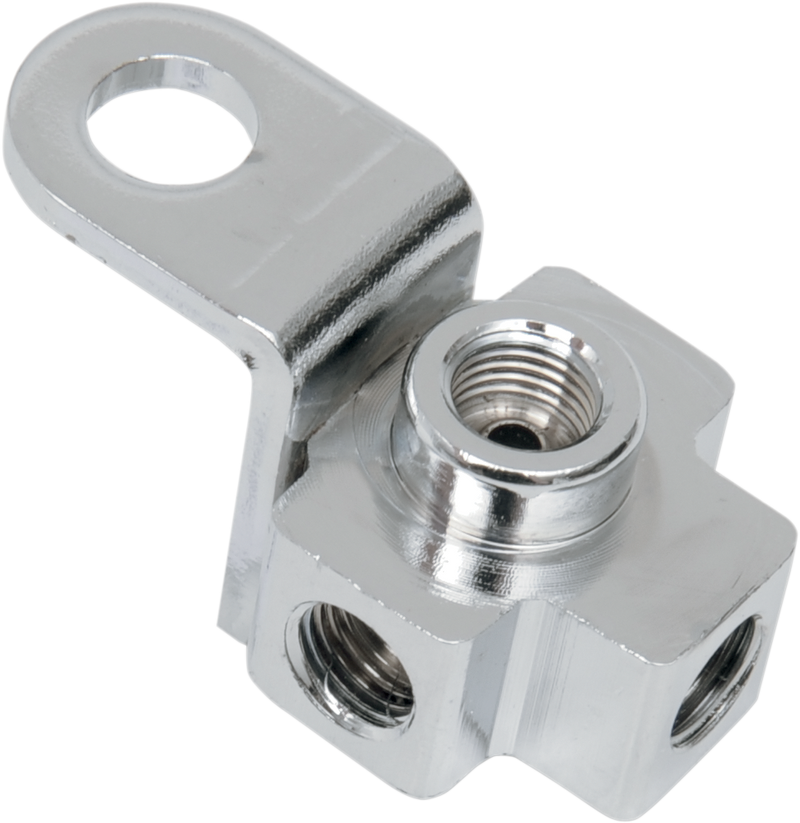 DRAG SPECIALTIES Replacement Rear Brake Line Tee - Chrome - 3/8"-24