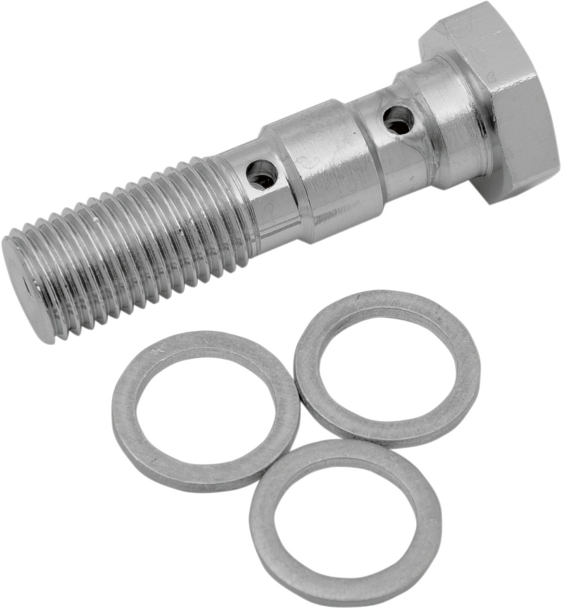 DRAG SPECIALTIES Banjo Bolt - Chrome - 3/8-24 - Dual