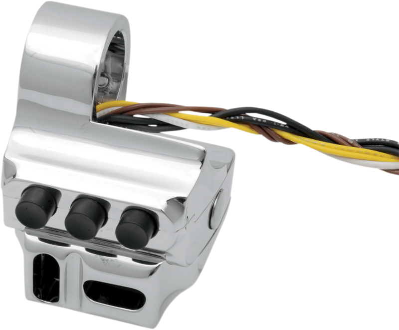 PERFORMANCE MACHINE (PM) Switch Housing - Left Side - Hydraulic Clutch - Five Button - Chrome - '96-'13 TOURING