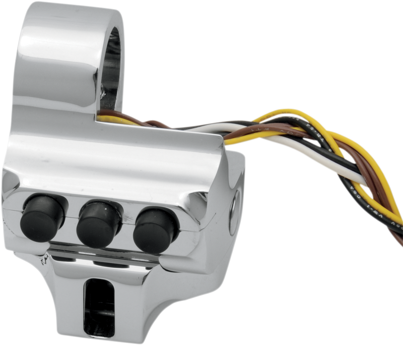 PERFORMANCE MACHINE (PM) Switch Housing - Left Side - Cable Clutch - Four Button - Chrome - '96-'13 TOURING