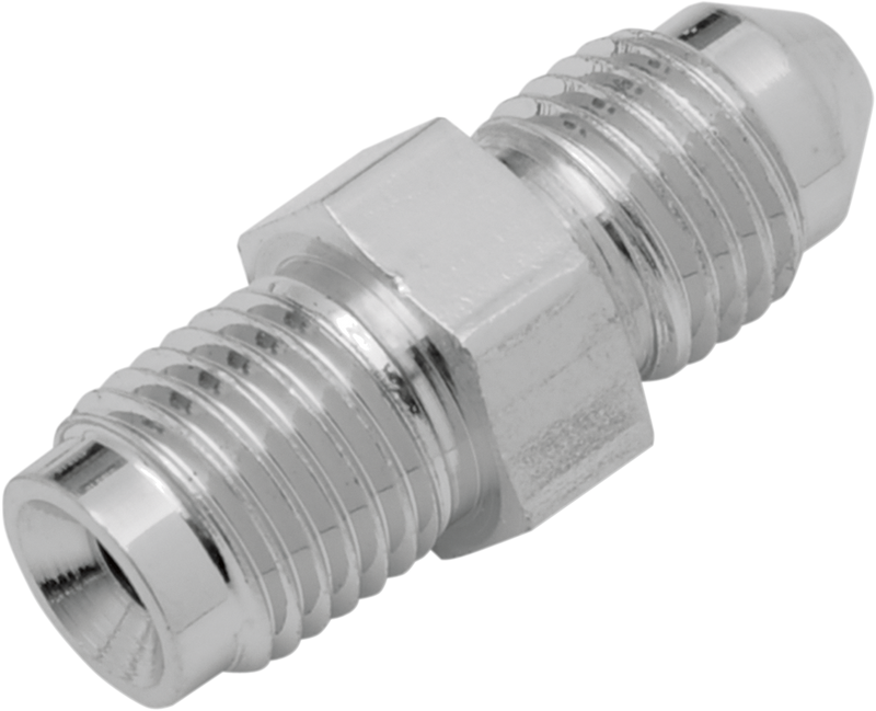 DRAG SPECIALTIES Straight Brake Line Union #3 Male Flare / 3/8" Inverted Flare Fitting - Chrome