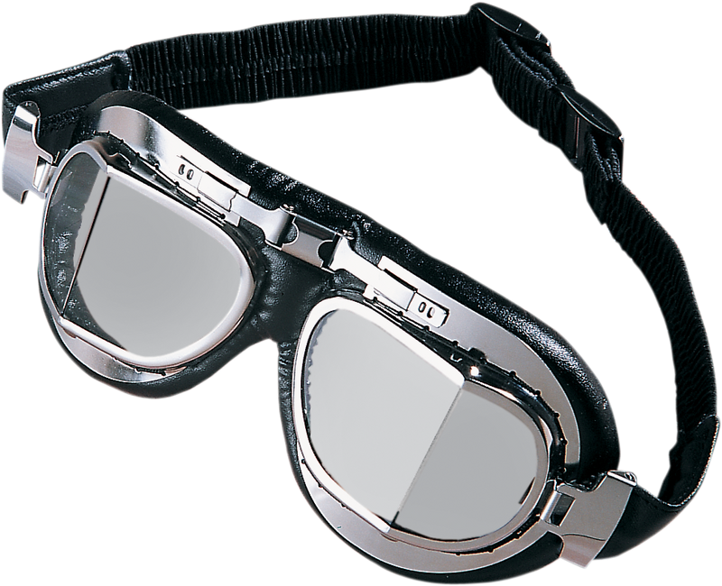 DRAG SPECIALTIES Red Baron Goggles - Stainless Steel