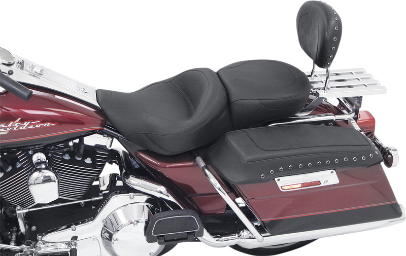 MUSTANG Vintage Wide One-Piece 2-Up Ultra Touring Seat - Smooth - Black - FLH '97-'07