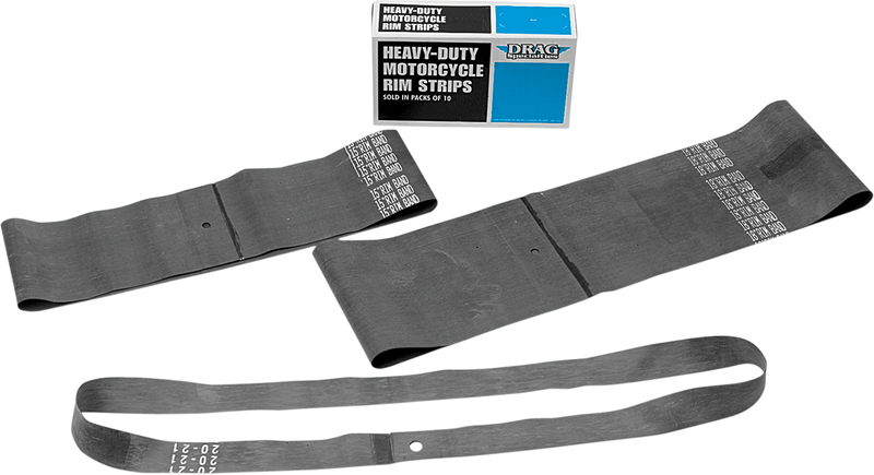 DRAG SPECIALTIES Heavy Duty Rubber Rim Strip - 15" x 5" - Center Valve Hole - 10 Pack