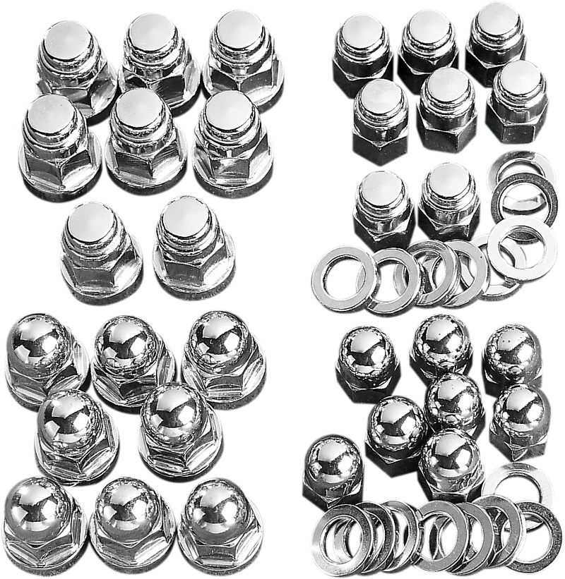 DRAG SPECIALTIES Replacement Acorn Nut Cylinder Base Kit - Chrome
