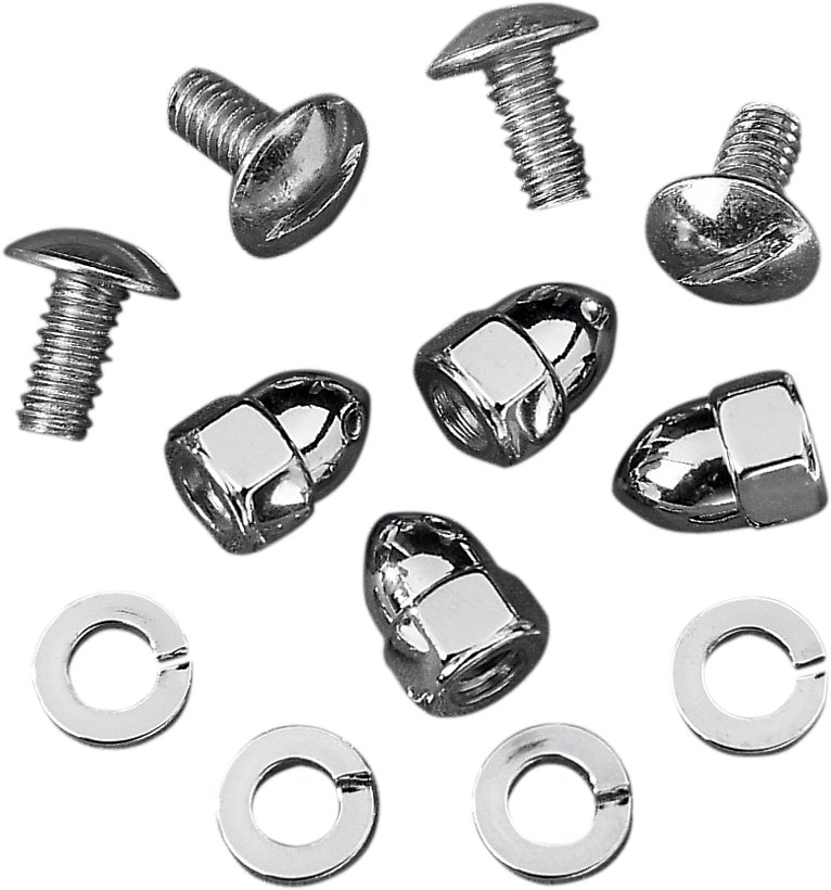 DRAG SPECIALTIES License Plate Fastener Set - Acorn Nuts - Chrome