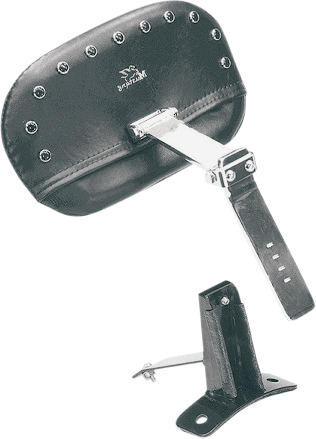 MUSTANG Driver Backrest Kit - Smooth - Black Studs - FLH '97-'07