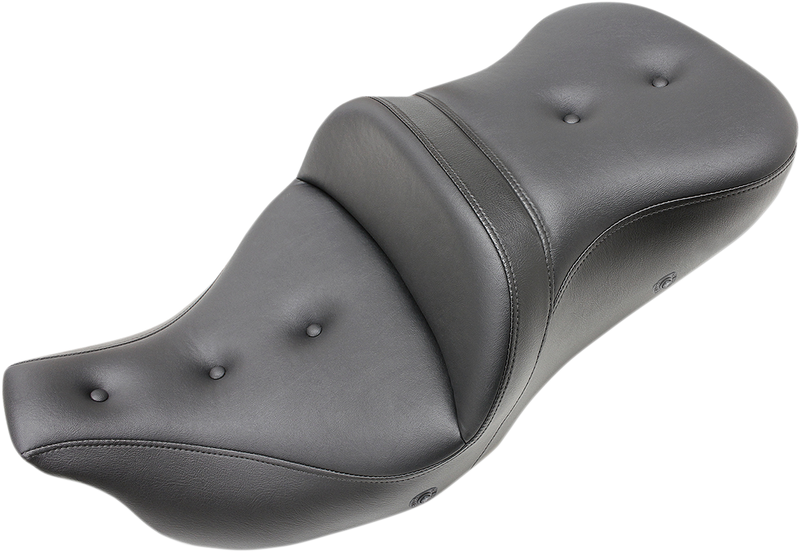 SADDLEMEN Roadsofa Seat - Heated - Pillow Top - without Backrest - Black - '09-'25 Tri Glide, Ultra, Limited