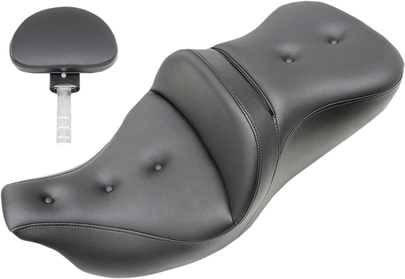 SADDLEMEN Pillow-Top Roadsofa™ Seat - with Backrest - Black - Touring '08-'24