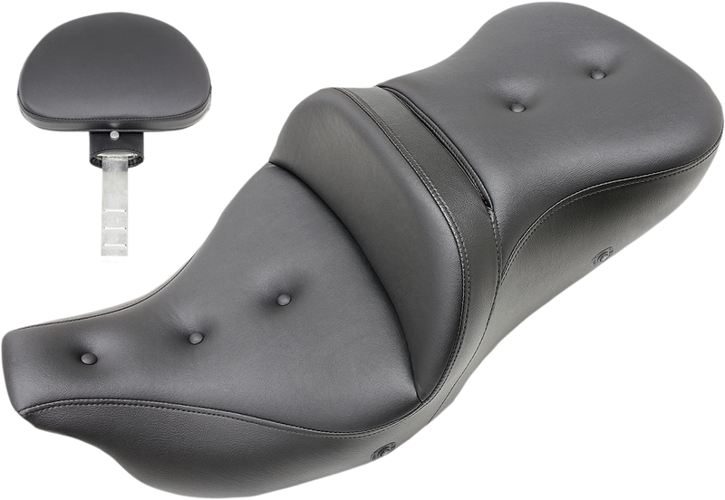 SADDLEMEN Pillow-Top Roadsofa™ Seat - with Backrest - Heated - Black - Touring '08-'24