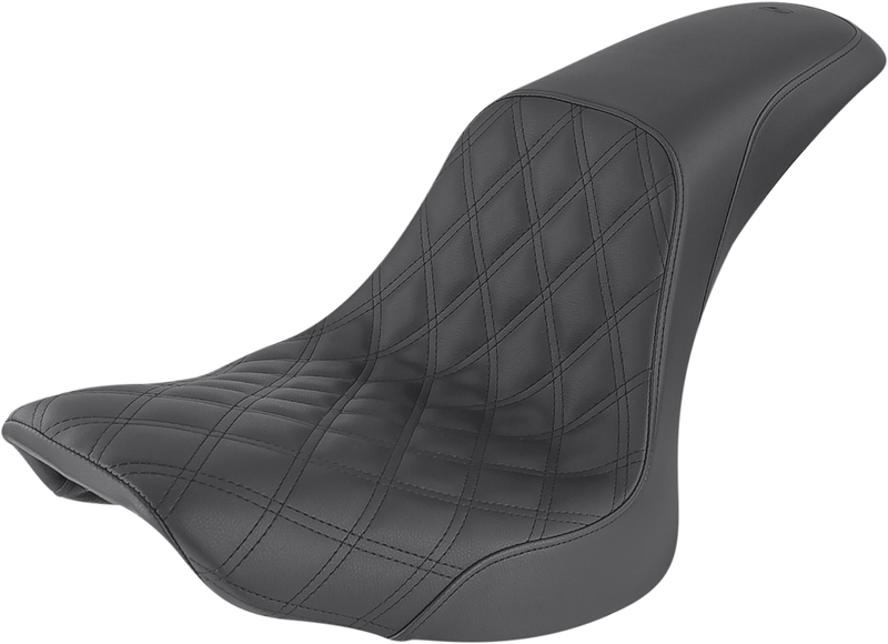 SADDLEMEN Profiler™ Seat - Front Lattice/Rear Smooth - Black - Softail '06-'17
