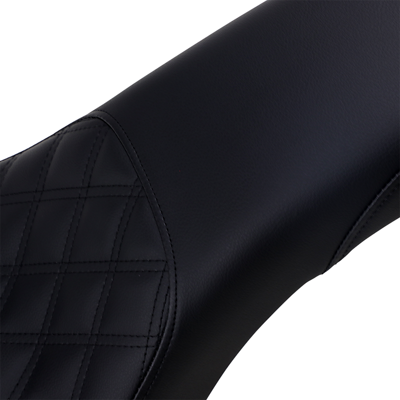 SADDLEMEN Profiler Seat - Front Lattice/Rear Smooth - Black - Softail '18-'24