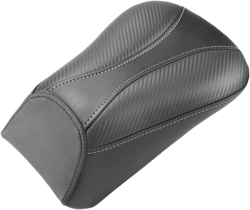 SADDLEMEN Dominator Pillion Pad - Standard Reach - Black w/ Silver Stitching - Softail '00-'06