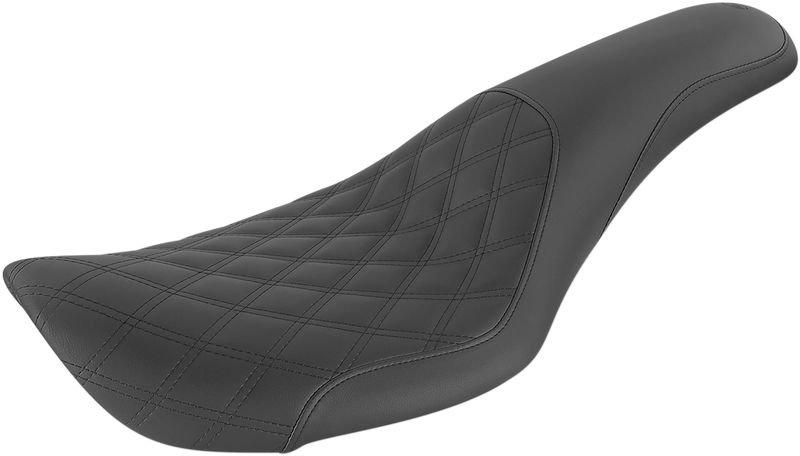 SADDLEMEN Profiler Seat - Front Lattice/Rear Smooth - Black - Dyna '96-'03