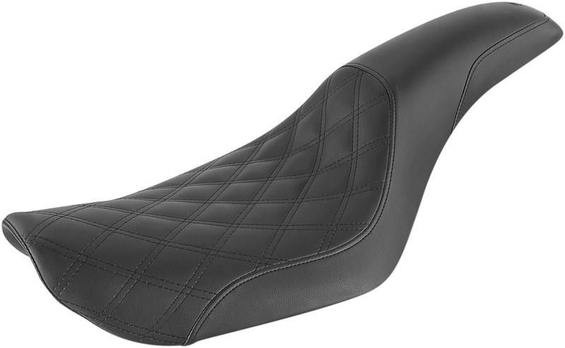 SADDLEMEN Profiler Seat - Front Lattice/Rear Smooth - Black - Dyna '96-'03