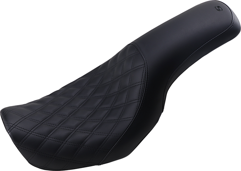 SADDLEMEN Profiler Seat - Front Lattice/Rear Smooth - Black - Dyna '06-'17
