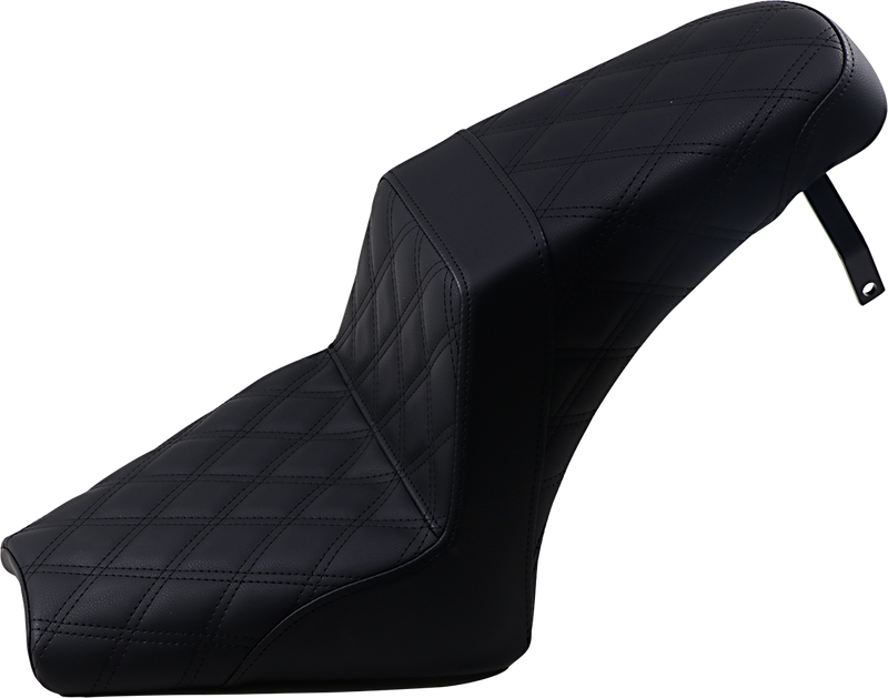 SADDLEMEN Step-Up Seat - Full Lattice Stitch - Black - '18-'22 Indian Scout Bobber