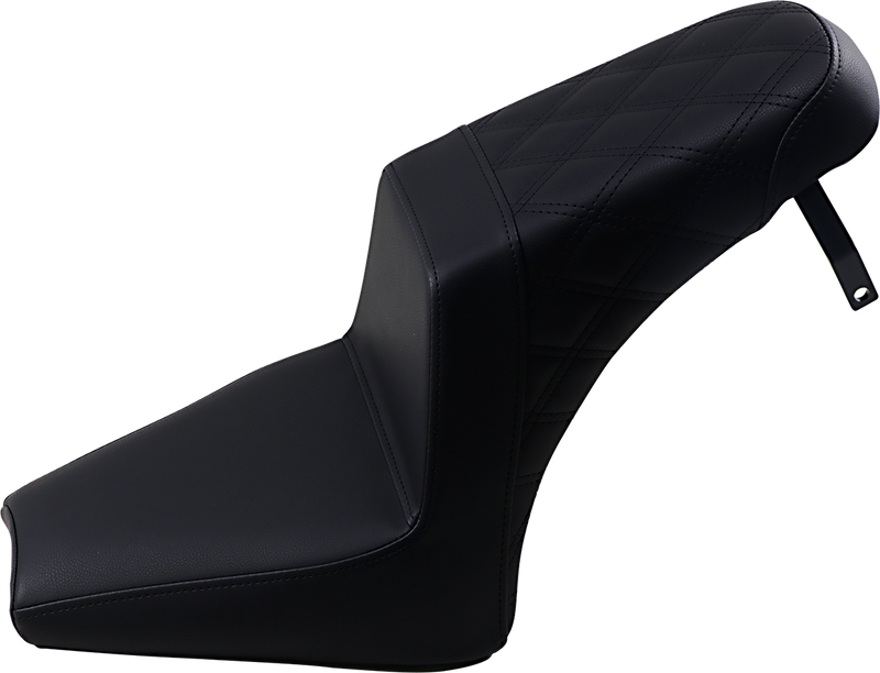 SADDLEMEN Step-Up Seat - Front Smooth/Rear Lattice Stitch - Black - '18-'22 Indian Scout Bobber