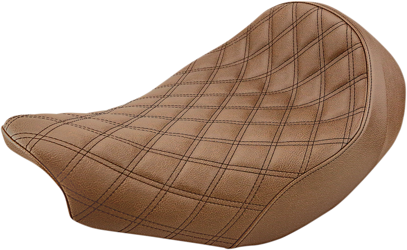 SADDLEMEN Renegade Solo Seat - Lattice Stitched - Brown - '14-'25 INDIAN Chief Classic/Vintage/Dark Horse, Chieftain/Classic/Limited, Roadmaster/Classic, Dark Horse, Springfield/Dark Horse