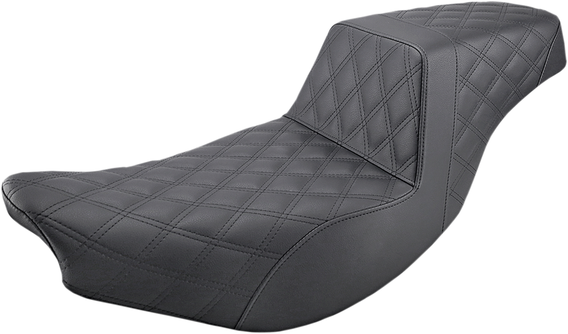 SADDLEMEN Step-Up Seat - Full Lattice Stitch - Black - '14-'21 Indian Models