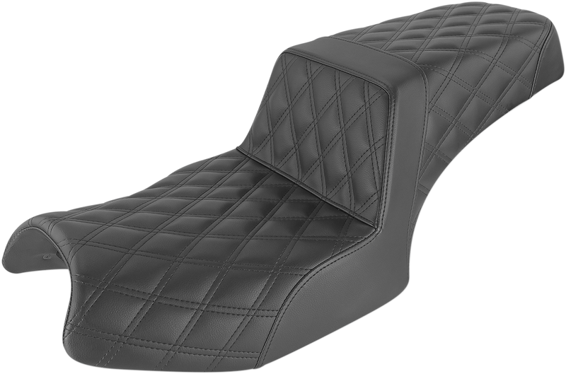 SADDLEMEN Step-Up Seat - Full Lattice Stitch - Black - '20-'22 Indian Challenger