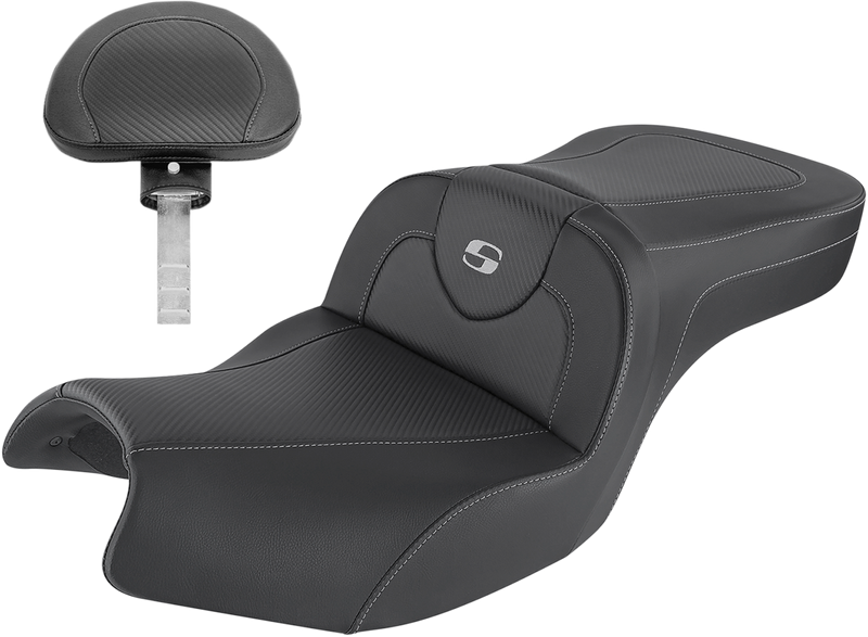 SADDLEMEN Roadsofa* Seat - Carbon Fiber - Includes Backrest - Black - 2020 Indian Challenger
