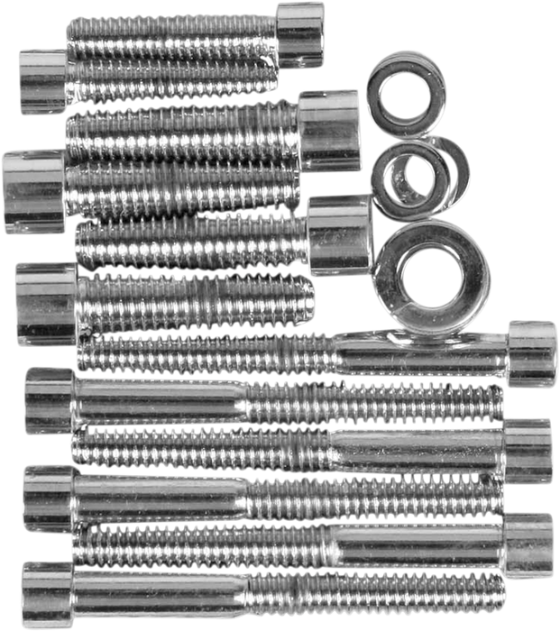 DRAG SPECIALTIES Replacement Smooth Socket-Head Transmission Side Cover Bolt Kit - Chrome - 5-Speed