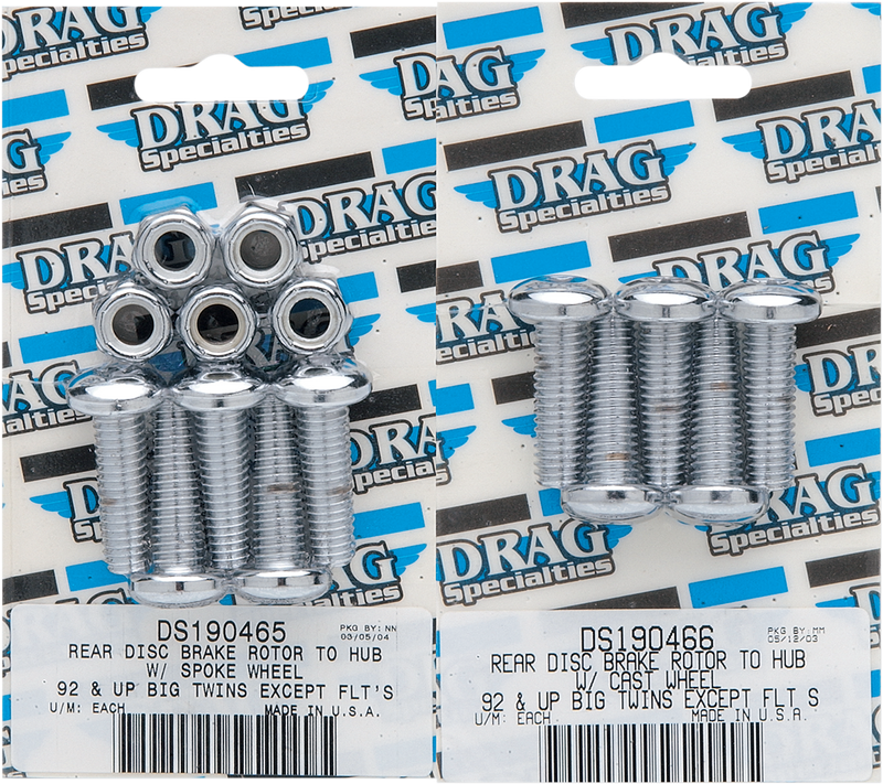 DRAG SPECIALTIES Spoke Wheel Rear Brake Rotor Mounting Kit - Chrome