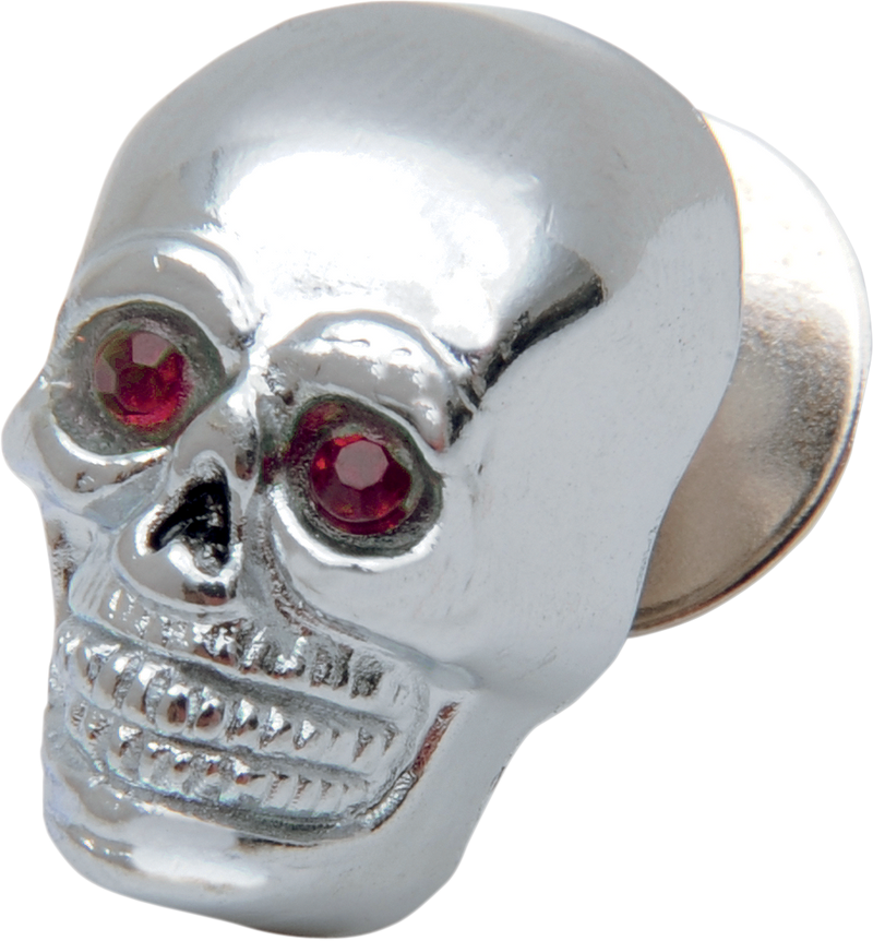DRAG SPECIALTIES Skull Kromett with Red Eyes - Small - Chrome