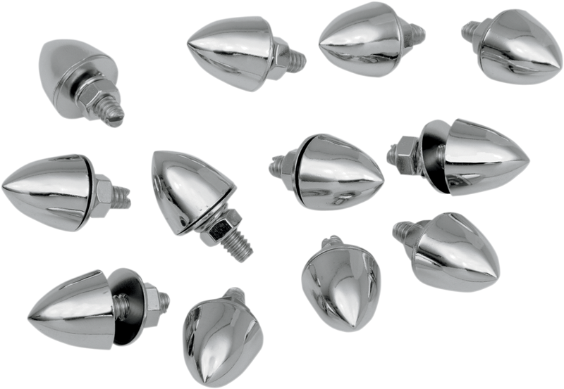 DRAG SPECIALTIES Krommets - 6 mm Stud - Chrome - 12 Pack