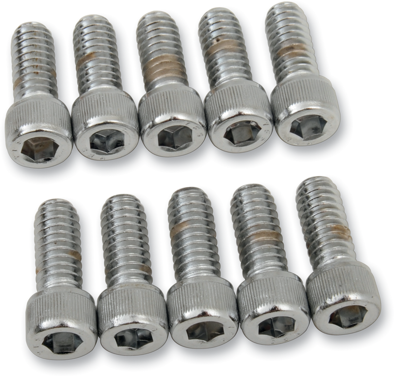 DRAG SPECIALTIES Replacement Socket-Head Bolt - Knurled/Coarse Thread - 1/4-20 x 5/8" - 10-Pack