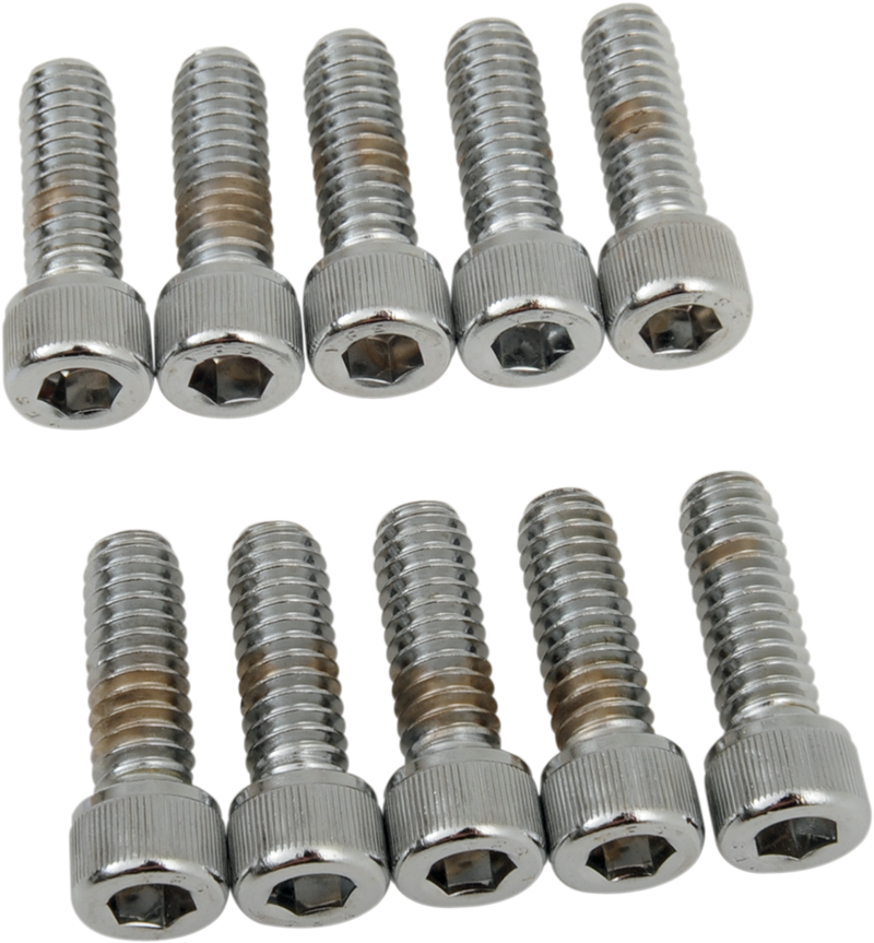 DRAG SPECIALTIES Replacement Socket-Head Bolt - Knurled/Coarse Thread - 1/4-20 x 3/4" - 10 Pack