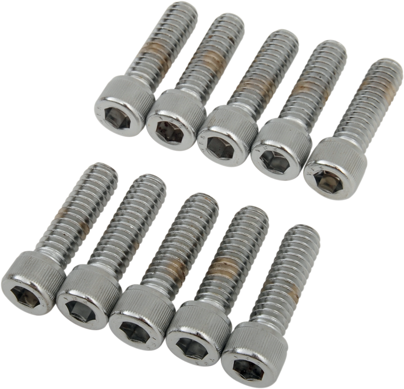 DRAG SPECIALTIES Replacement Socket-Head Bolt - Knurled/Coarse Thread - 1/4-20 x 7/8" - 10 Pack