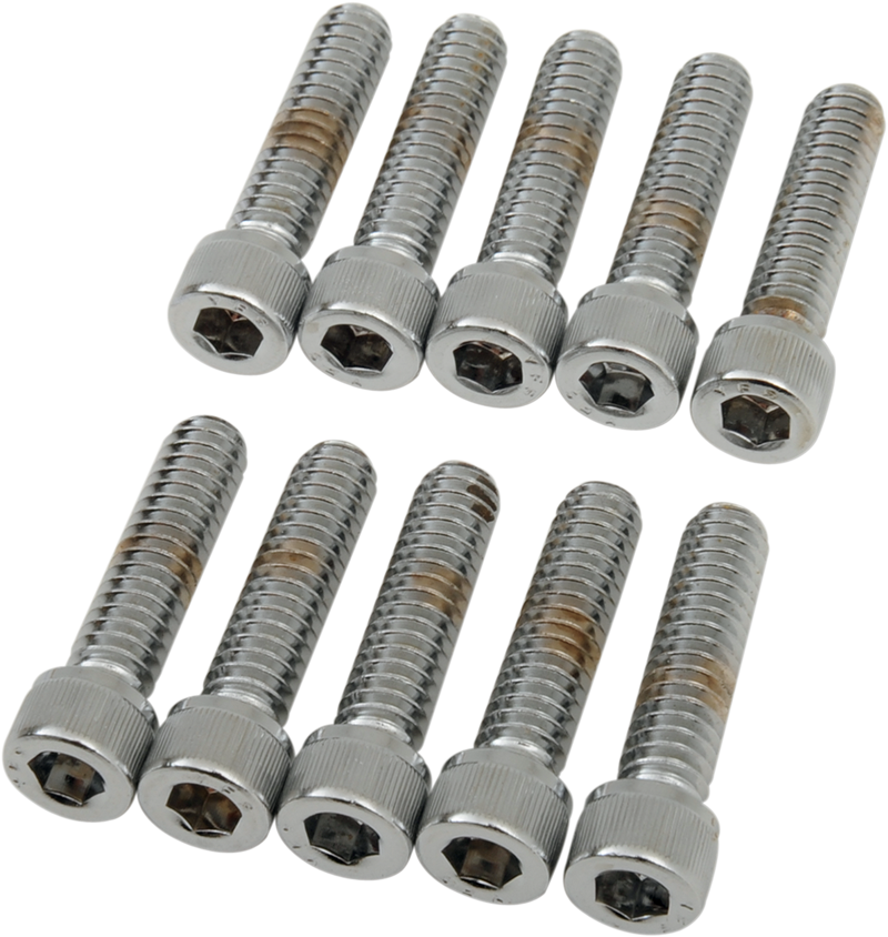 DRAG SPECIALTIES Replacement Socket-Head Bolt - Knurled/Coarse Thread - 1/4-20 x 1" - 10 Pack