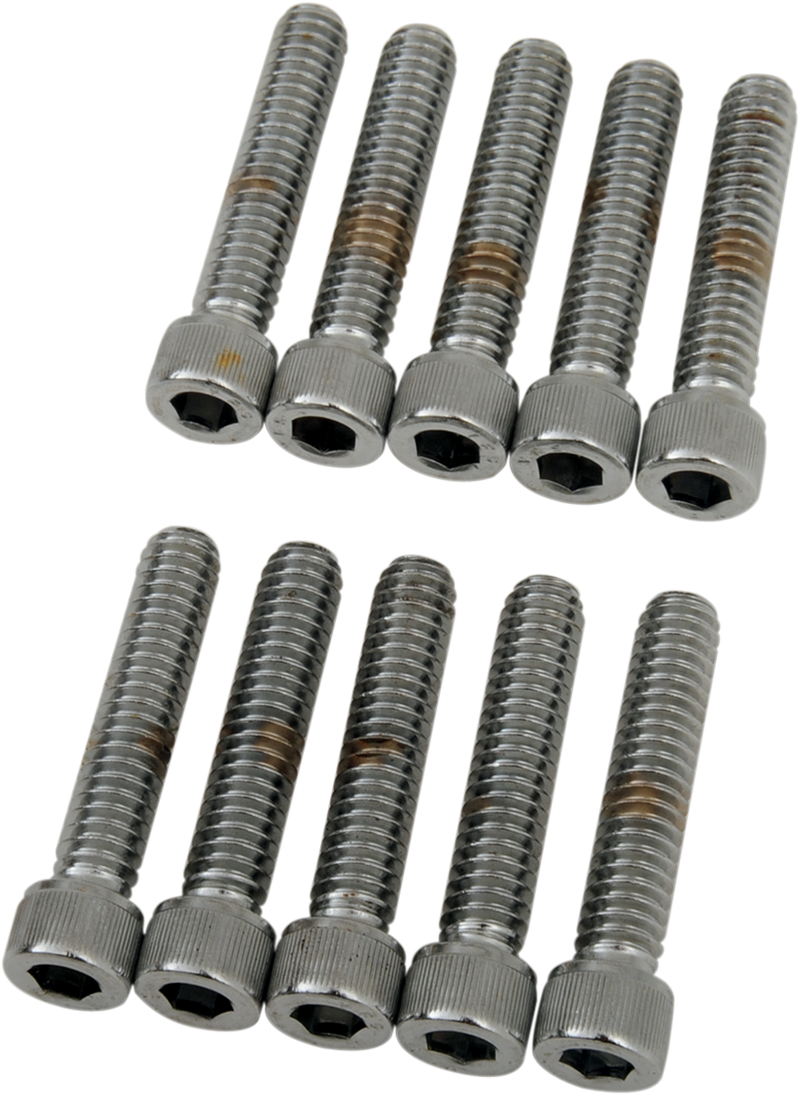DRAG SPECIALTIES Replacement Socket-Head Bolt - Knurled/Coarse Thread - 1/4-20 x 1-1/4" - 10 Pack