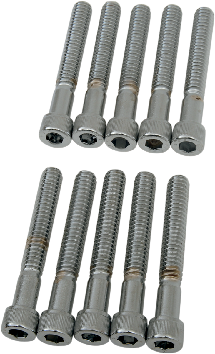 DRAG SPECIALTIES Replacement Socket-Head Bolt - Knurled/Coarse Thread - 1/4-20 x 1-3/4" - 10 Pack