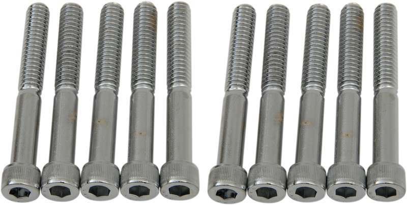 DRAG SPECIALTIES Replacement Socket-Head Bolt - Knurled/Coarse Thread - 1/4-20 x 2" - 10 Pack