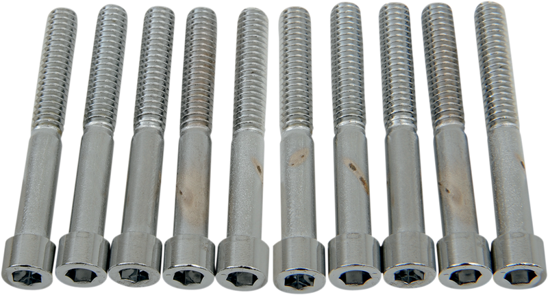 DRAG SPECIALTIES Replacement Socket-Head Bolt - Smooth/Coarse Thread - 1/4-20 x 2" - 10 Pack