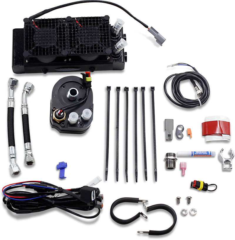 ULTRACOOL Oil Cooler Kit - Naked - Black - Dyna/FXR/Softail/Touring SMT-4