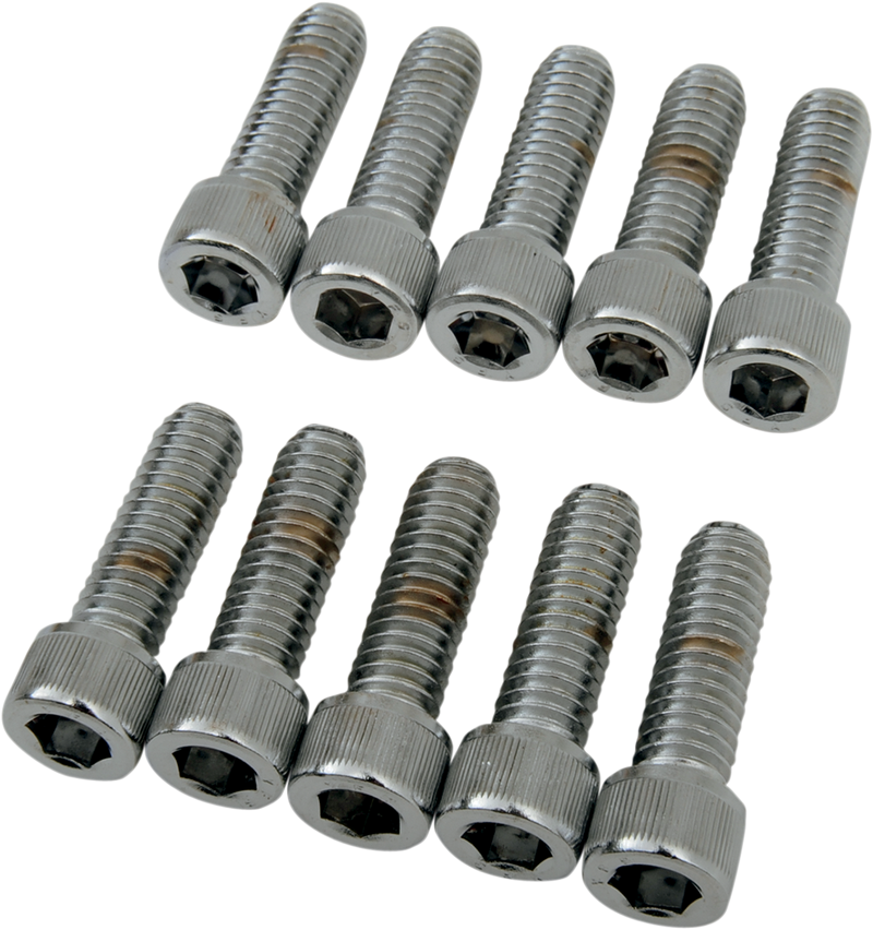 DRAG SPECIALTIES Replacement Socket-Head Bolt - Knurled/Coarse - 5/16-18 x 1" - 10 Pack